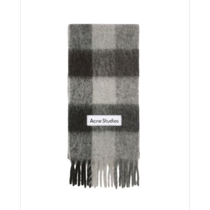 Mohair checked scarf