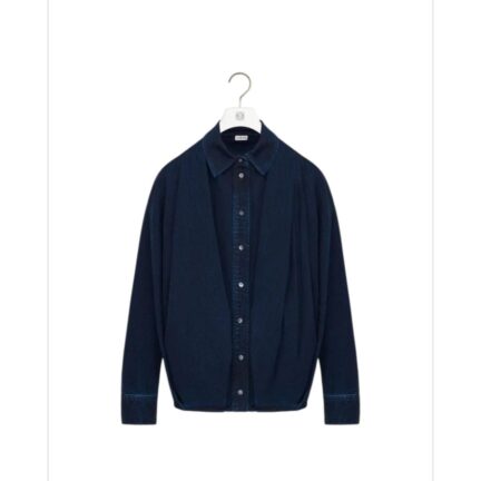 Draped shirt in denim