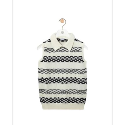 Vest in cotton jacquard