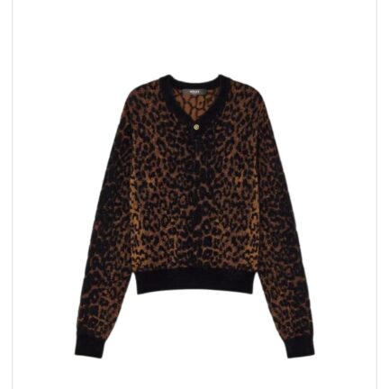 Leopard Jacquard Chenille Knit Sweater