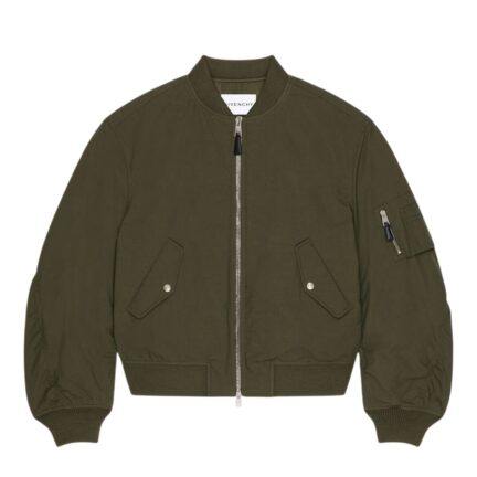 Couture Seam bomber in cotton with GIVENCHY Stamp print