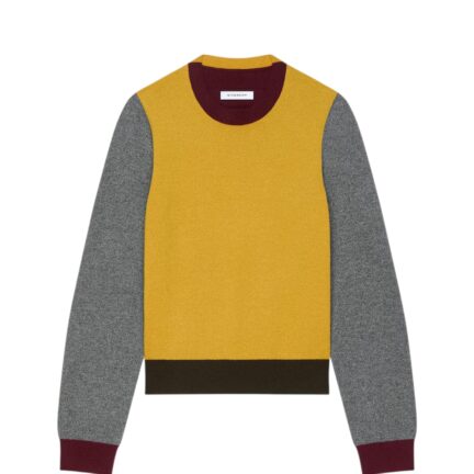 Sweater in wool knit with color block