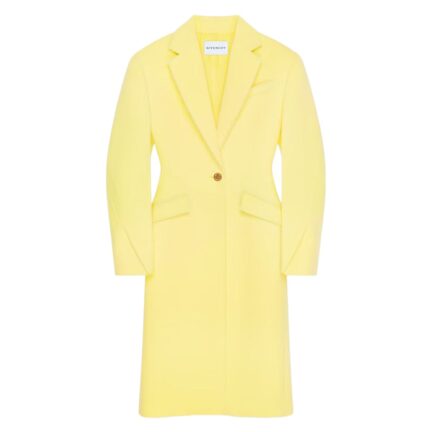 Cocoon fitted coat in wool