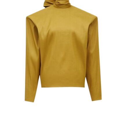 boxy lavallière top in organza