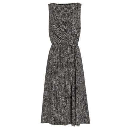 Heavy crêpe cocktail dress with chevron print