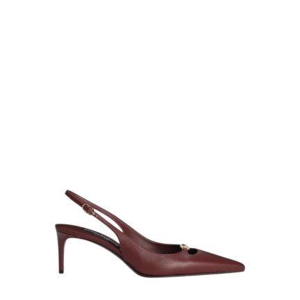 Silk-effect nappa leather slingback