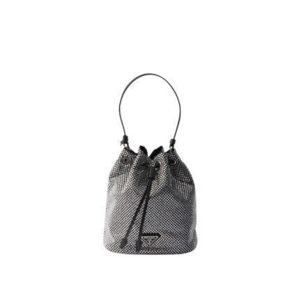 Mini crystal-studded satin bag