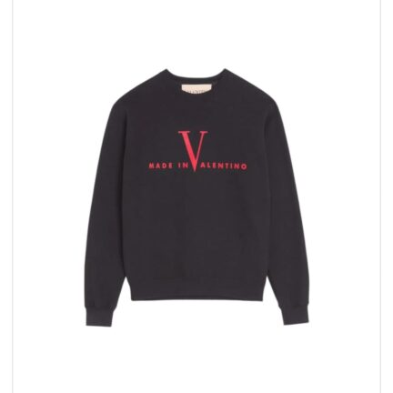 Valentino Cotton Crewneck Sweatshirt With Made In Valentino Print