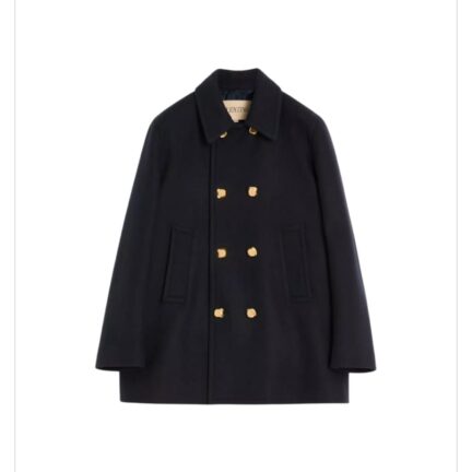 Valentino Double-Breasted Wool Felt Coat