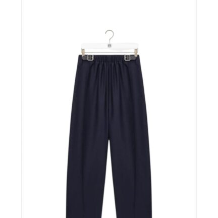 Belted trousers in wool and silk