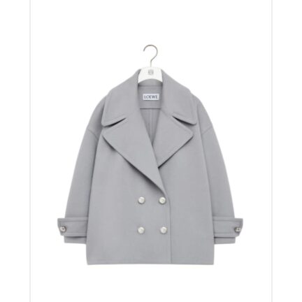 Pebble peacoat in wool