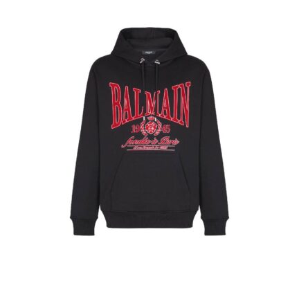 Flocked Balmain College hoodie