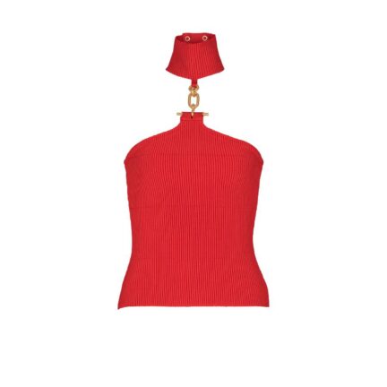 Sleeveless knit top with embellished detail