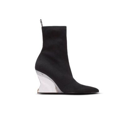 Wedge knit ankle boots
