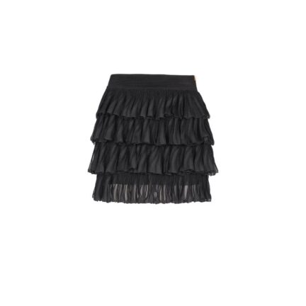 Short ruffled knit skirt