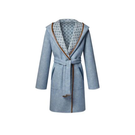 Reversible Signature Hooded Wrap Coat