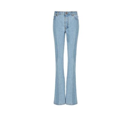 Denim high-waisted jeans