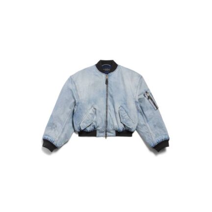Women's Standard Bomber Jacket in Dirty Light Blue
