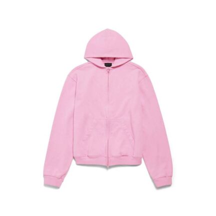 Women's Bow Zip-up Hoodie Regular Fit in Light Pink
