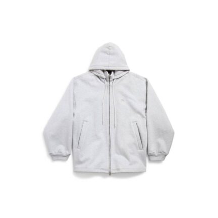 Men's Lion Outerwear Zip-up Hoodie in Light Heather Grey