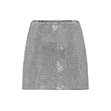 Leather Mini Skirt Crystal