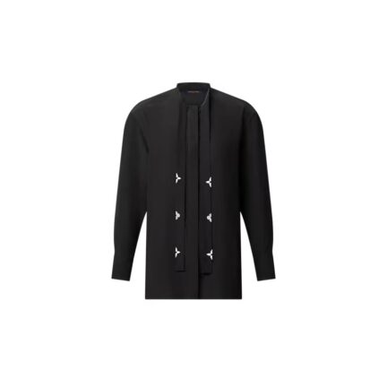 Monogram Accent Lavallière Blouse