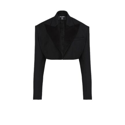 Cropped grain de poudre jacket