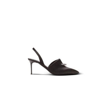 Satin slingbacks with piercing