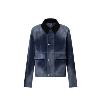 Flocked Denim Jacket With Monogram Details