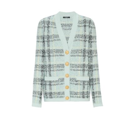 Loose glitter tweed cardigan