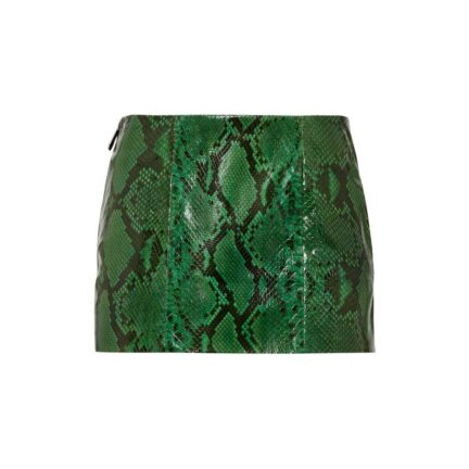 Green Python Mini Skirt