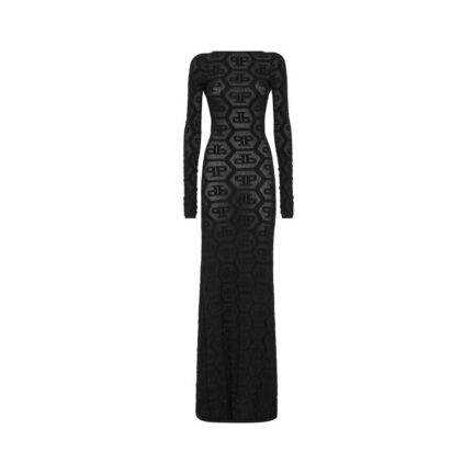 Long Dress Knitted Monogram