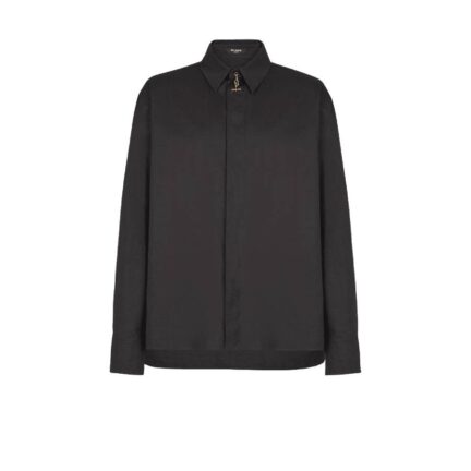 Asymmetric poplin shirt