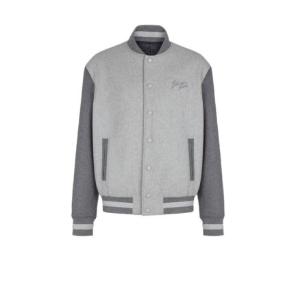Wool and cashmere varsity jacket