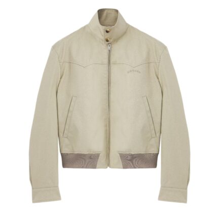 Men's Cropped Harrington Jacket in Beige