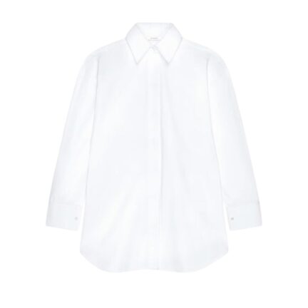 Asymmetric shirt in poplin