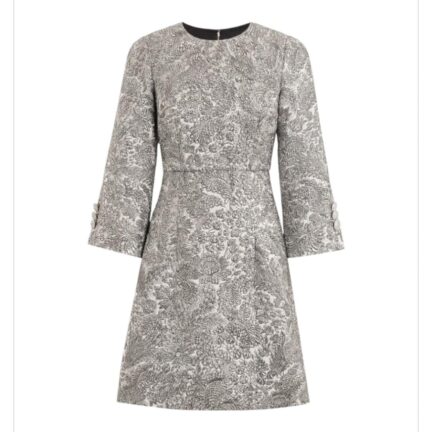 Floral lamé jacquard dress