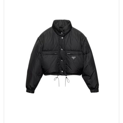 Cropped Re-Nylon down jacket