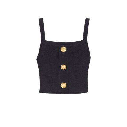 Knit bralette top with buttons