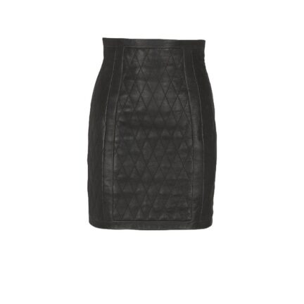 Quilted lambskin skirt with diamond motif