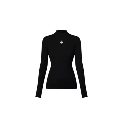 Long-Sleeved Rib-Knit Top