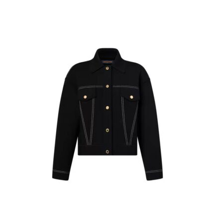 Denim-Effect Knit Jacket