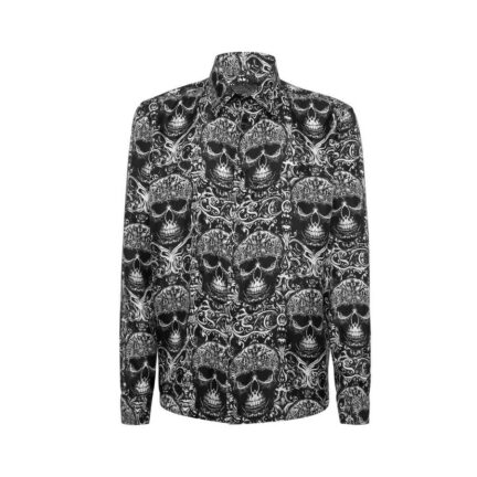 Printed Silk Shirt All Over Skull