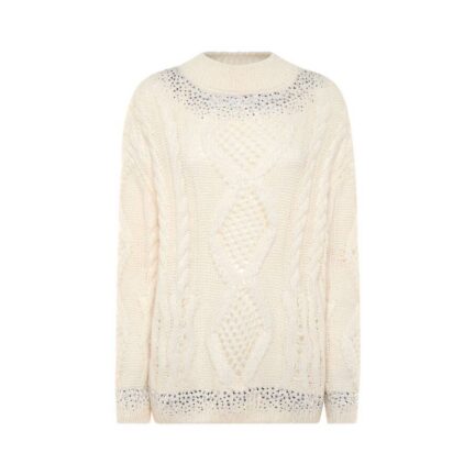 Knitted Pullover Round Neck Long-Sleeve Strass