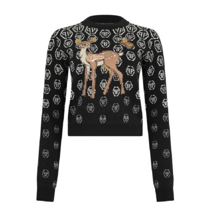 Roundneck Pullover with Fairy Embroidery Monogram