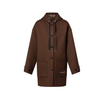 Hooded Button-Up Coat