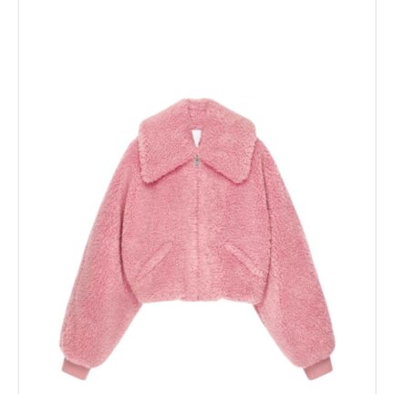 Cropped blouson in shearling effect