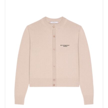 Cropped cardigan in wool and cashmere