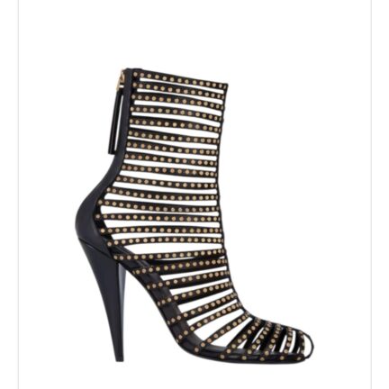 Cage ankle boots in leather with studs