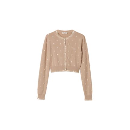 Embroidered cashmere cardigan